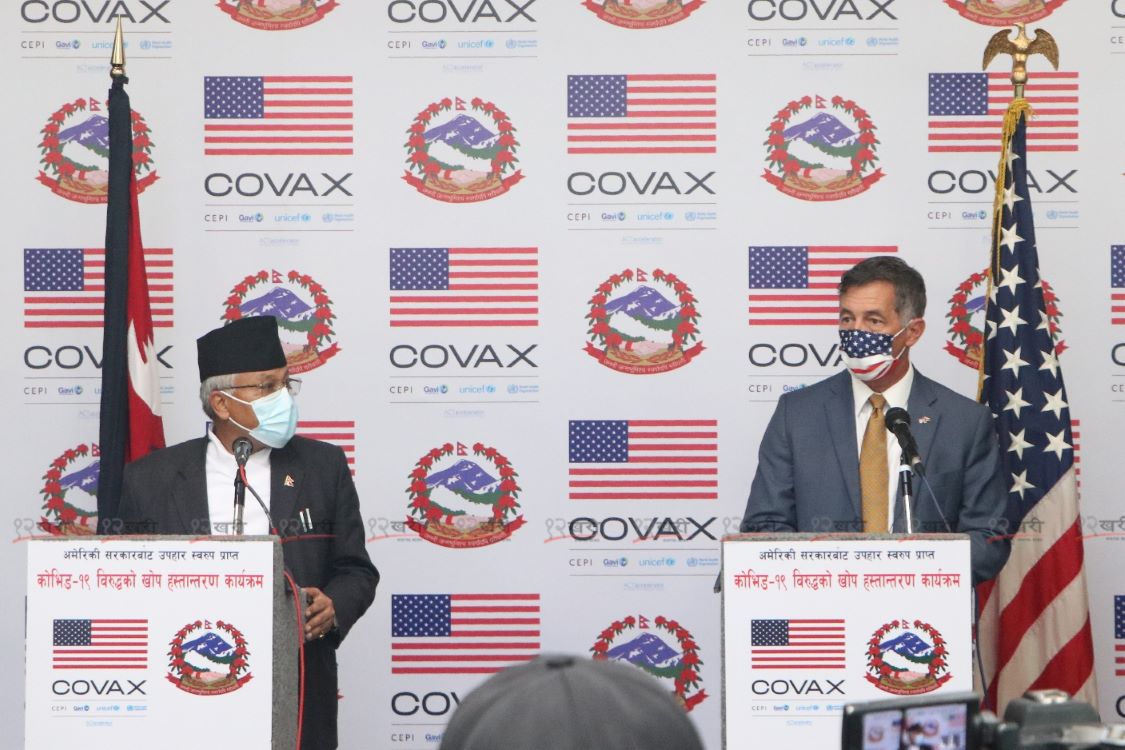 US government hands over 1.5 million COVID-19 vaccine to Nepal